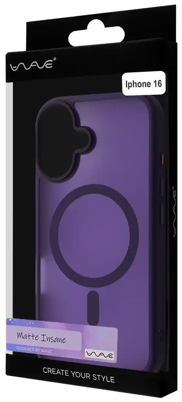 Чохол для iPhone 16 WAVE Matte Insane Case with Magnetic Ring (deep purple) - фото - №4