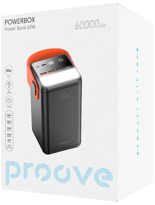 Порт.ЗП Proove Powerbox 60000mAh 65W чорний фото
