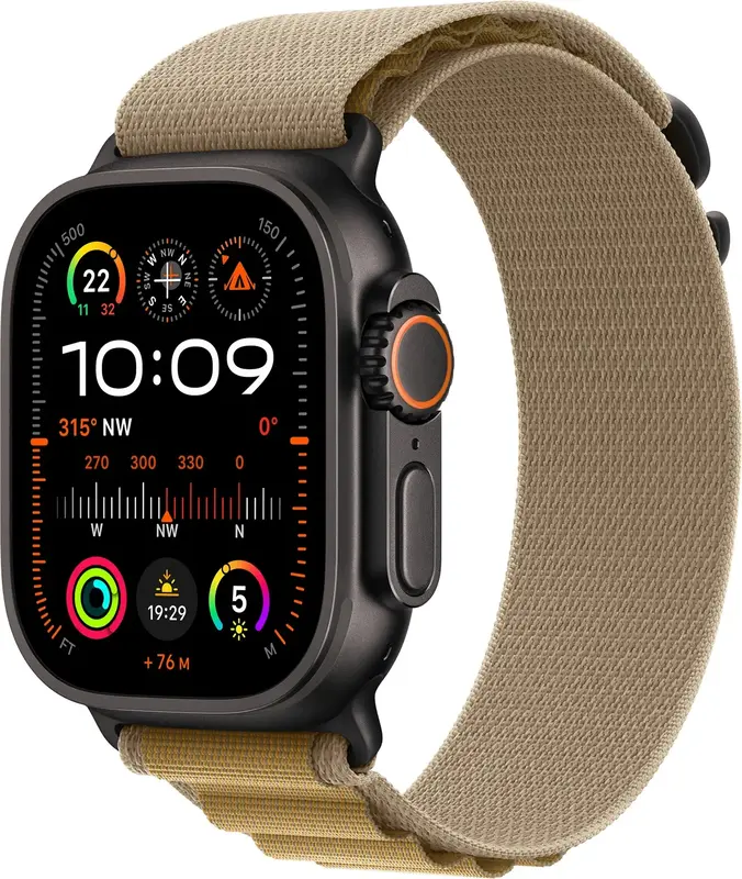 Ремешок для часов Apple Watch 49/46/45/44mm Tan Alpine Loop - Large - Black Titanium Finish - фото - №2
