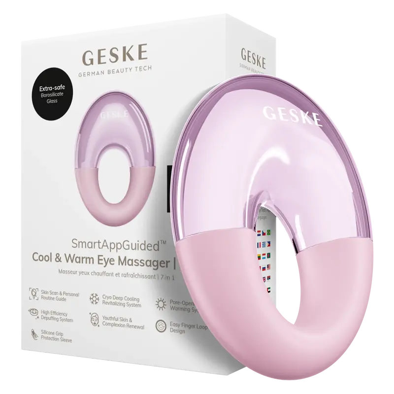 Масажер для очей Geske Cool & Warm Eye Massager 7 в 1 Рожевий - фото - №0