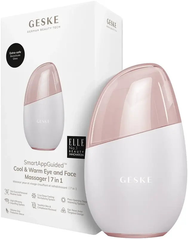 Массажер для глаз и лица Geske Cool & Warm Eye and Face Massager 7 в 1 Пудровый фото
