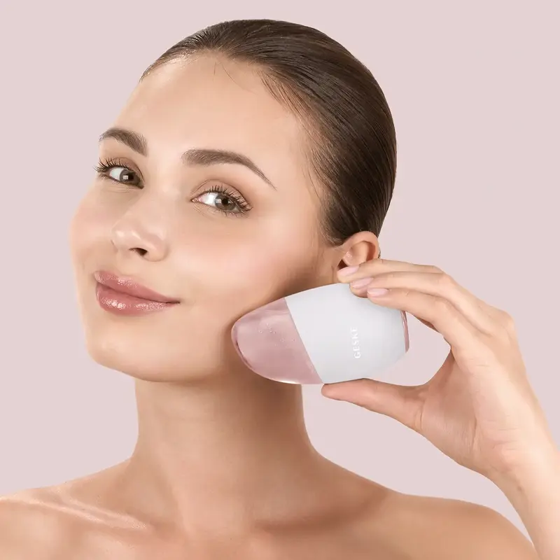Массажер для глаз и лица Geske Cool & Warm Eye and Face Massager 7 в 1 Пудровый фото