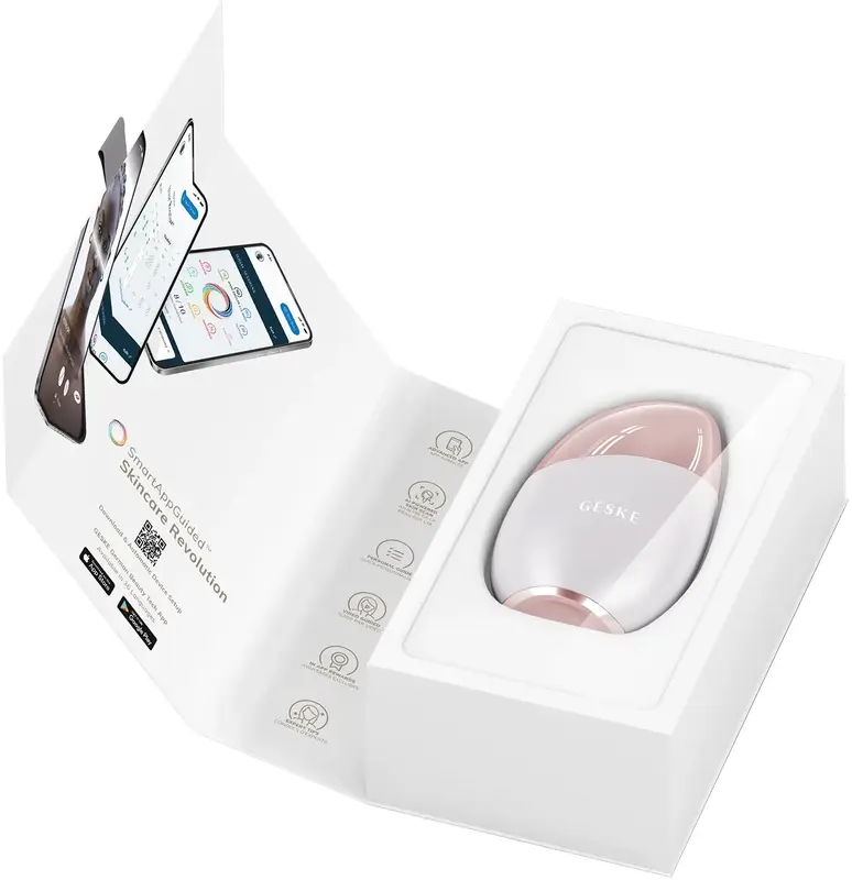 Массажер для глаз и лица Geske Cool & Warm Eye and Face Massager 7 в 1 Пудровый фото