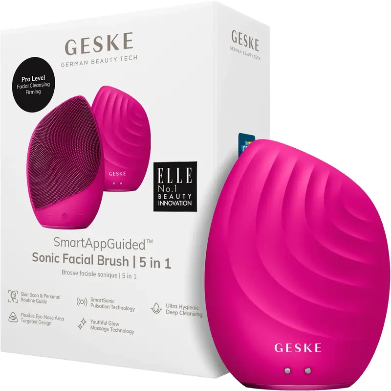 Електронна звукова щітка для обличчя GESKE Sonic Facial Brush 5 в 1 пурпурний фото