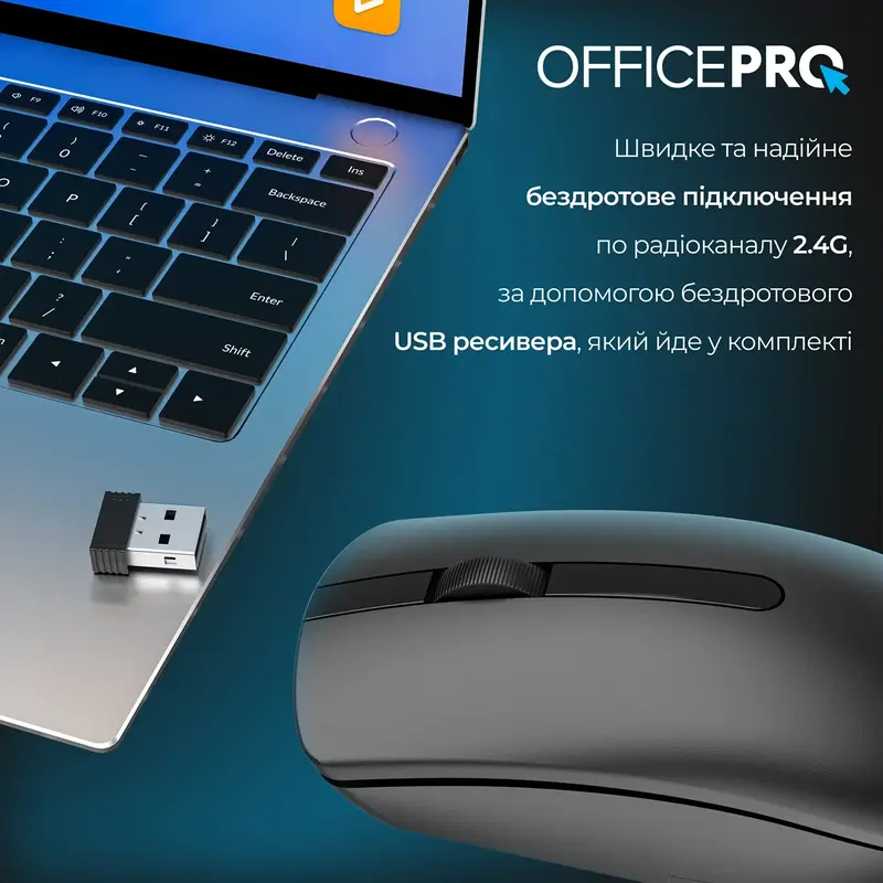 Комп'ютерна миша OfficePro M175B Silent Click Wireless (Black) - фото - №4