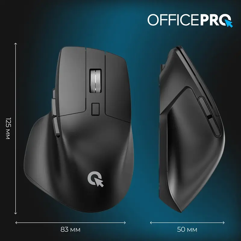 Комп'ютерна миша OfficePro M395B Silent Click Ergonomic Wireless (Black) - фото - №11