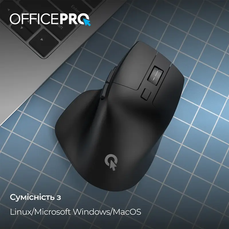 Комп'ютерна миша OfficePro M395B Silent Click Ergonomic Wireless (Black) - фото - №12