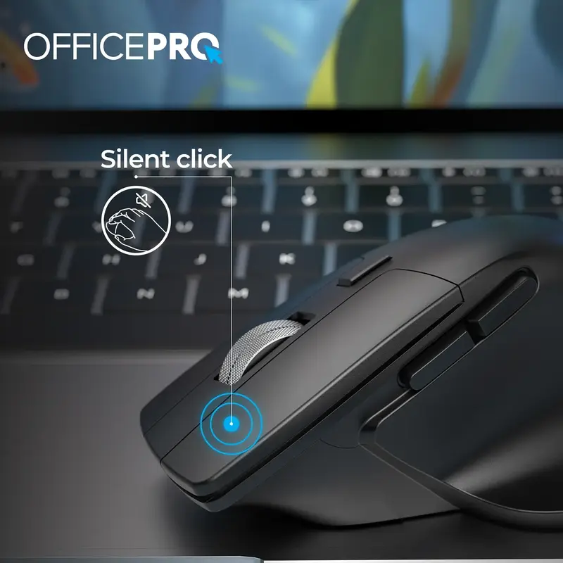 Комп'ютерна миша OfficePro M395B Silent Click Ergonomic Wireless (Black) - фото - №7