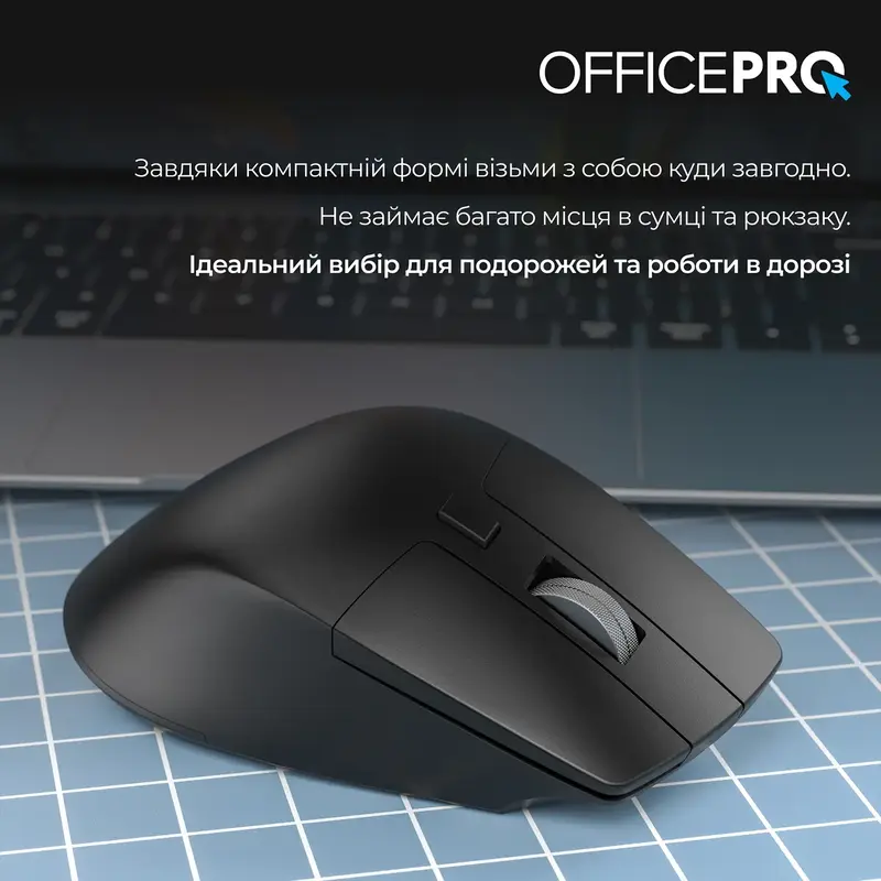 Комп'ютерна миша OfficePro M395B Silent Click Ergonomic Wireless (Black) - фото - №9