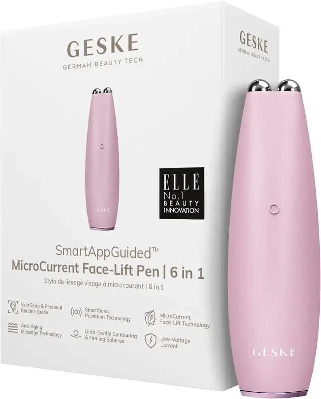Мікрострумова ручка для підтяжки обличчя Geske MicroCurrent Face-Lift Pen 6 в 1 рожевий - фото - №0