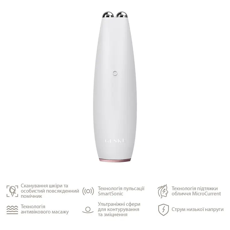 Мікрострумова ручка для підтяжки обличчя Geske MicroCurrent Face-Lift Pen 6 в 1 пудровий - фото - №1