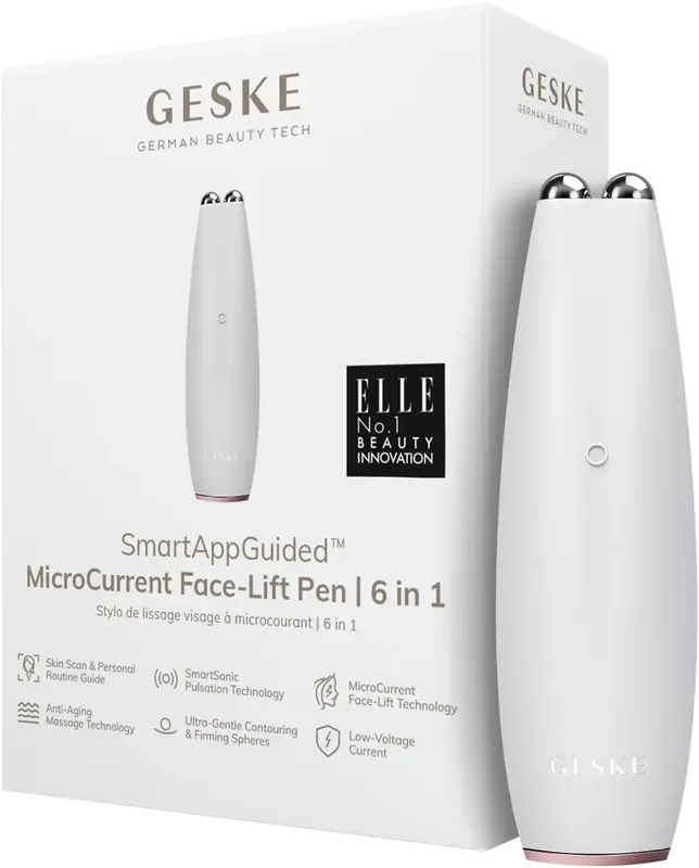 Мікрострумова ручка для підтяжки обличчя Geske MicroCurrent Face-Lift Pen 6 в 1 пудровий - фото - №0