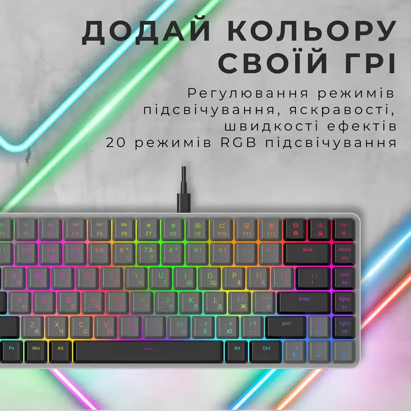 Клавиатура игровая GamePro MK141R Red Swich Low Profile Dark Gray фото