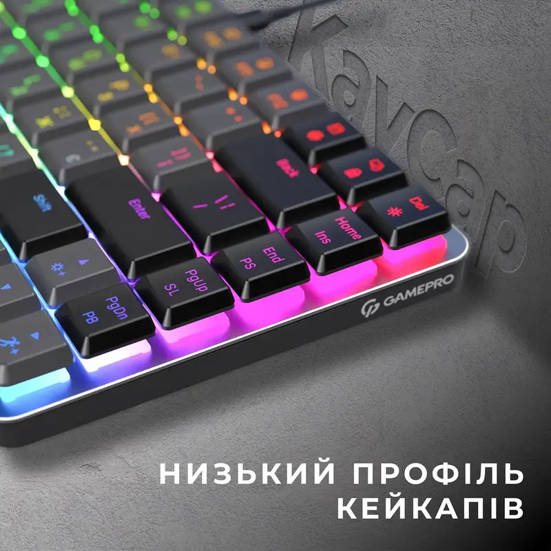 Клавиатура игровая GamePro MK141R Red Swich Low Profile Dark Gray фото