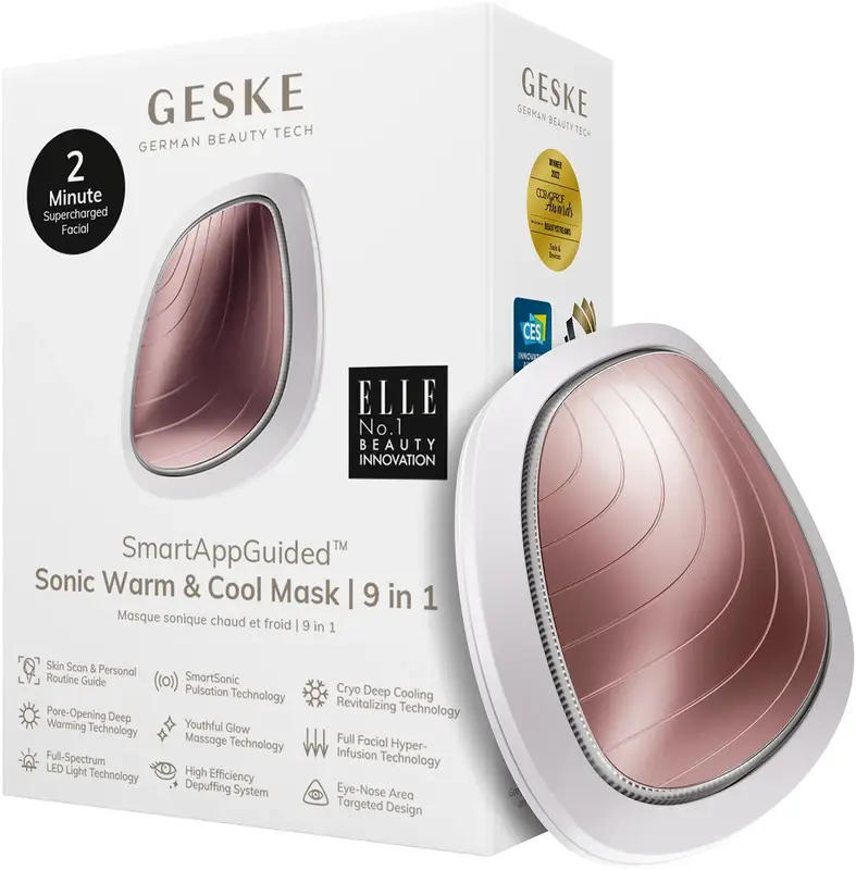 Звукова маска тепло і холод GESKE Sonic Warm & Cool Mask 9 в 1 пудровий - фото - №0
