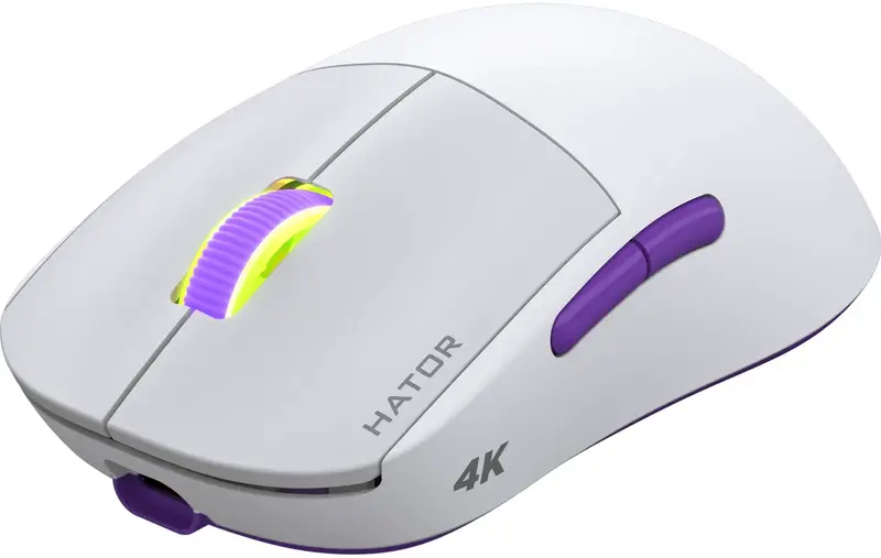 Ігрова миша HATOR Quasar 2 Ultra 4K Wireless (HTM571WL) White/Lilac фото