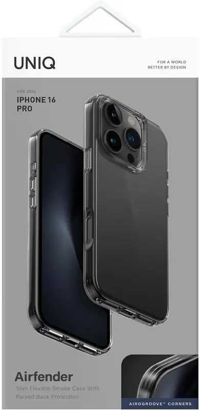 Чохол для Iphone 16 Pro UNIQ HYBRID AIR FENDER - GREY TINTED (UNIQ-IP6.3P(2024)-AIRFGRY) - фото - №4