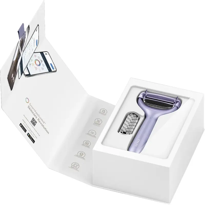 Електронний ролер для обличчя з мікроголками GESKE MicroNeedle Face & Body Roller 8 в 1 фіолетовий - фото - №6