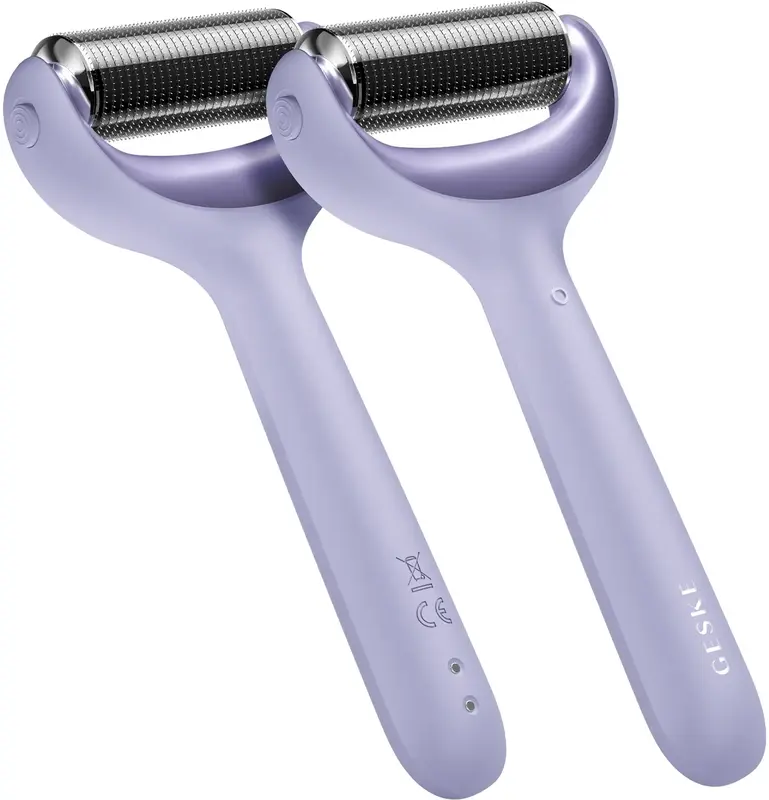 Електронний ролер для обличчя з мікроголками GESKE MicroNeedle Face & Body Roller 8 в 1 фіолетовий - фото - №5