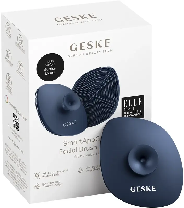 Щітка для обличчя Geske Facial Brush 4 в 1 темно-синій з тримачем - фото - №6