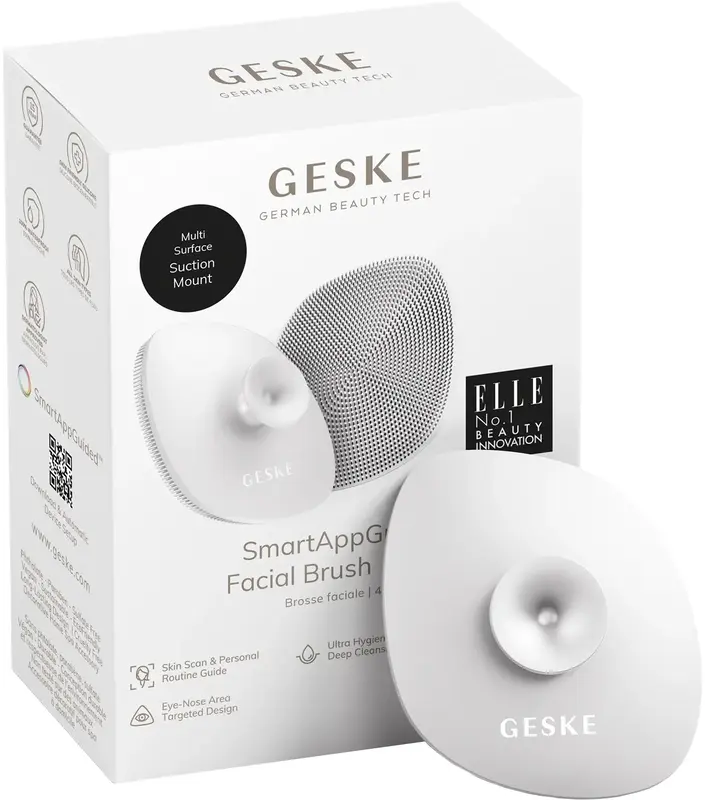 Щітка для обличчя Geske Facial Brush 4 в 1 білий з тримачем фото