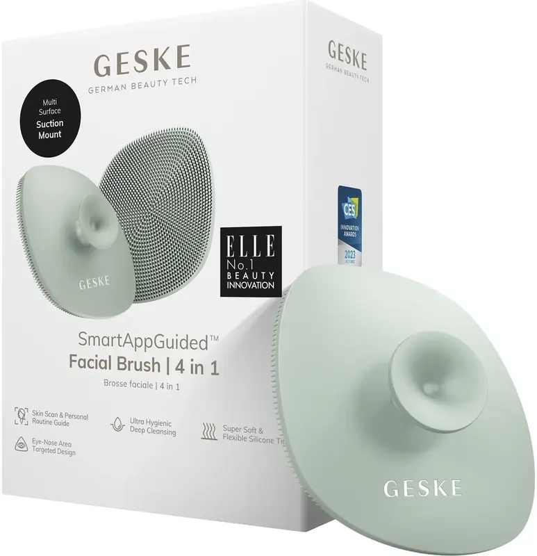 Щітка для обличчя Geske Facial Brush 4 в 1 Зелений з тримачем - фото - №0