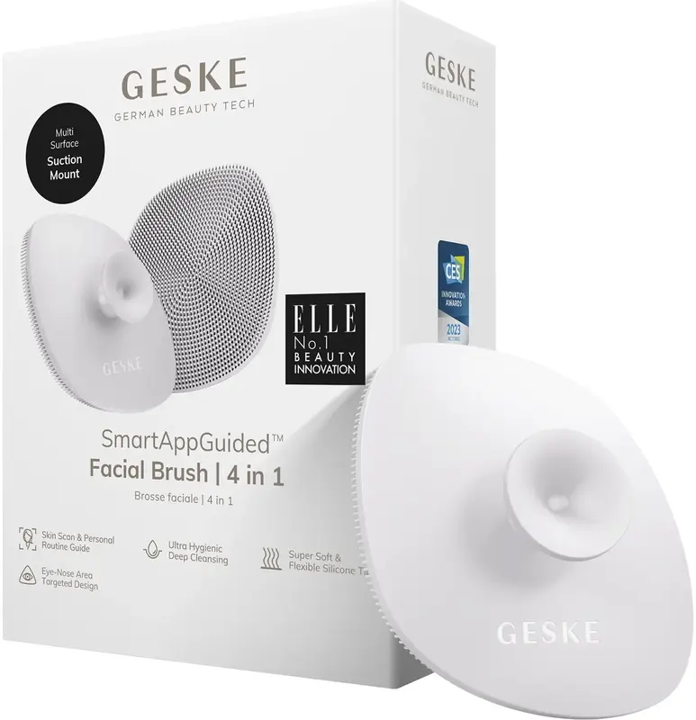 Щітка для обличчя Geske Facial Brush 4 в 1 пудровий з тримачем - фото - №0