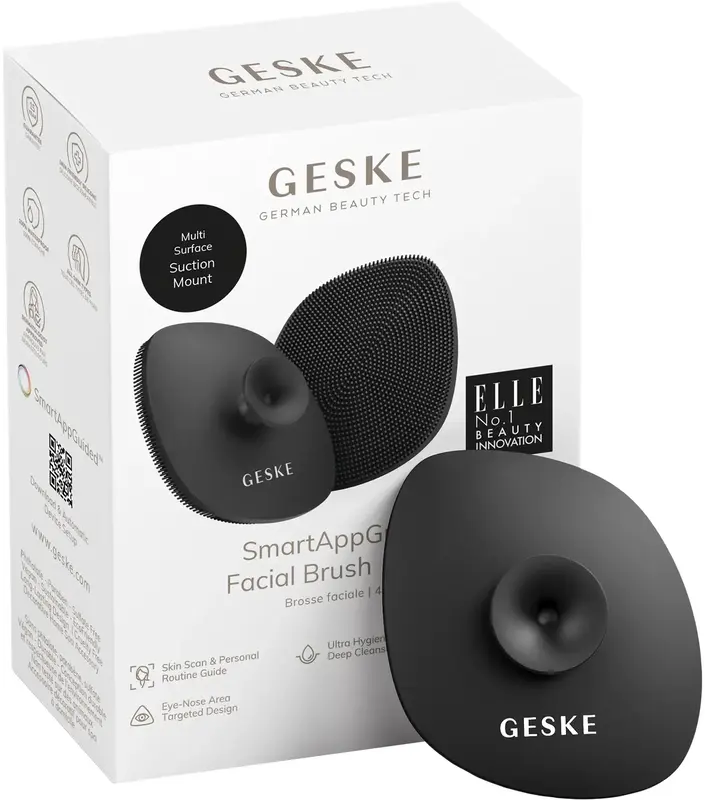Щітка для обличчя Geske Facial Brush 4 в 1 сіра з тримачем - фото - №6