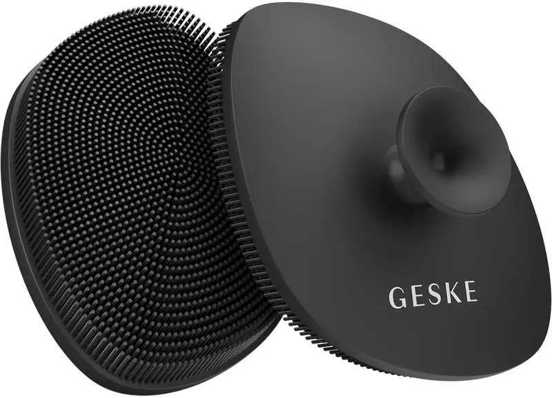 Щітка для обличчя Geske Facial Brush 4 в 1 сіра з тримачем - фото - №5