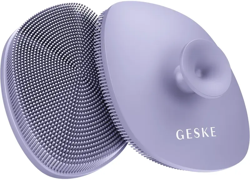 Щітка для обличчя Geske Facial Brush 4 в 1 фіолетова з тримачем фото