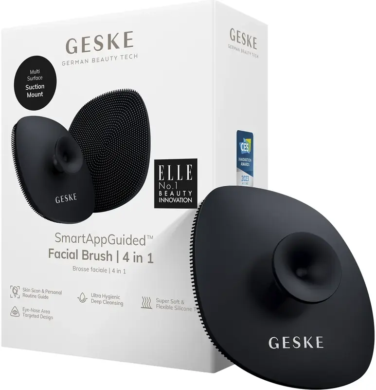 Щітка для обличчя Geske Facial Brush 4 в 1 Чорний з тримачем - фото - №0