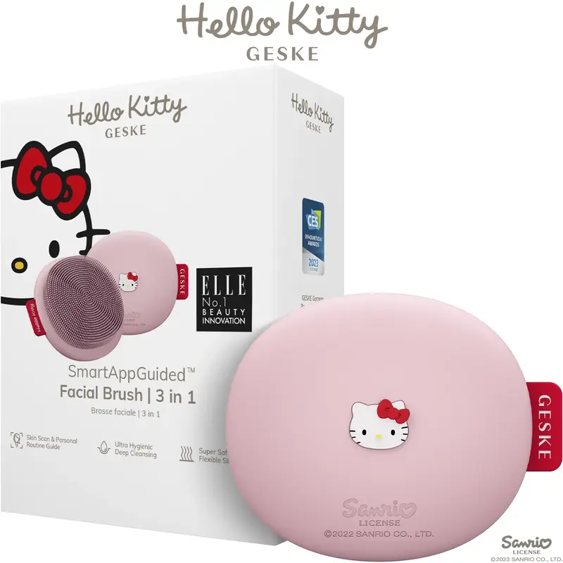 Щітка для обличчя GESKE Facial Brush 3 в 1 Hello Kitty Рожевий фото