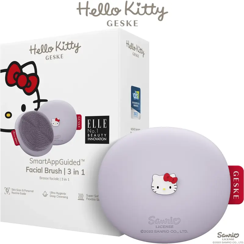 Щітка для обличчя GESKE Facial Brush 3 в 1 Hello Kitty фіолетовий фото