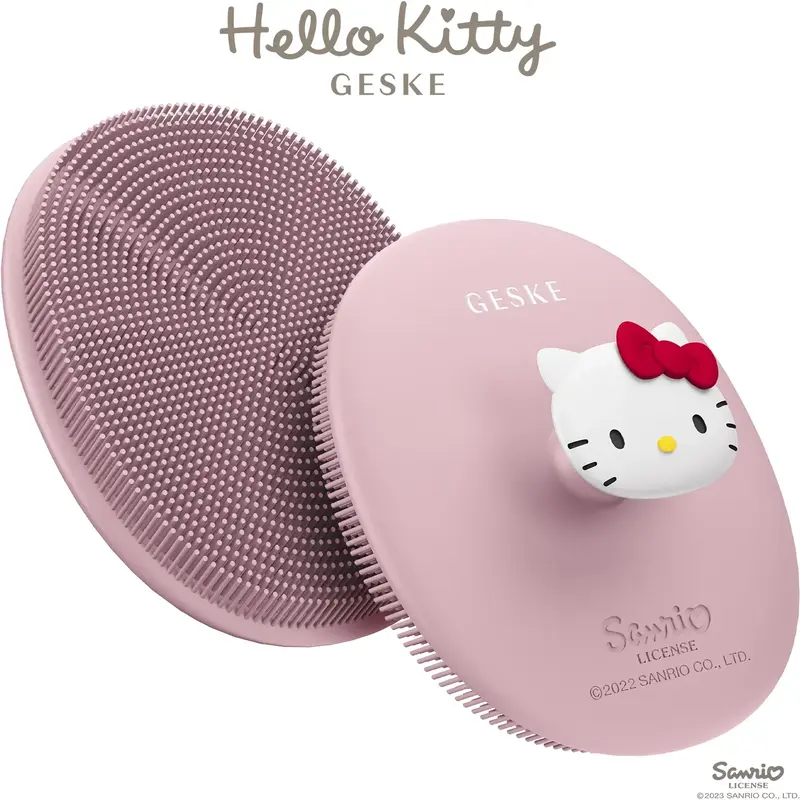 Щітка для обличчя GESKE Facial Brush 3 в 1 Hello Kitty Рожевий з тримачем фото