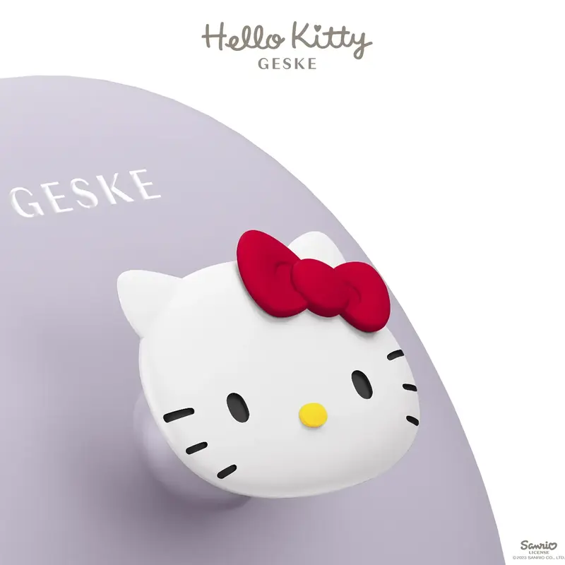 Щітка для обличчя GESKE Facial Brush 3 в 1 Hello Kitty фіолетовий з тримачем - фото - №4