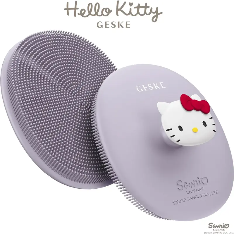 Щітка для обличчя GESKE Facial Brush 3 в 1 Hello Kitty фіолетовий з тримачем - фото - №5