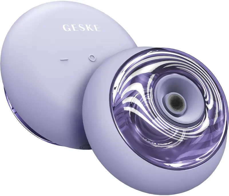 Звуковий масажер для обличчя і тіла GESKE Sonic Cool & Warm Face and Body Massager 9 в 1 фіолетовий фото