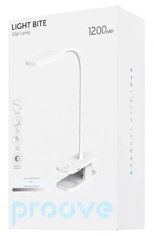 Настільна лампа з акумулятором Proove Light Bite 1200 mAh (white) - фото - №4