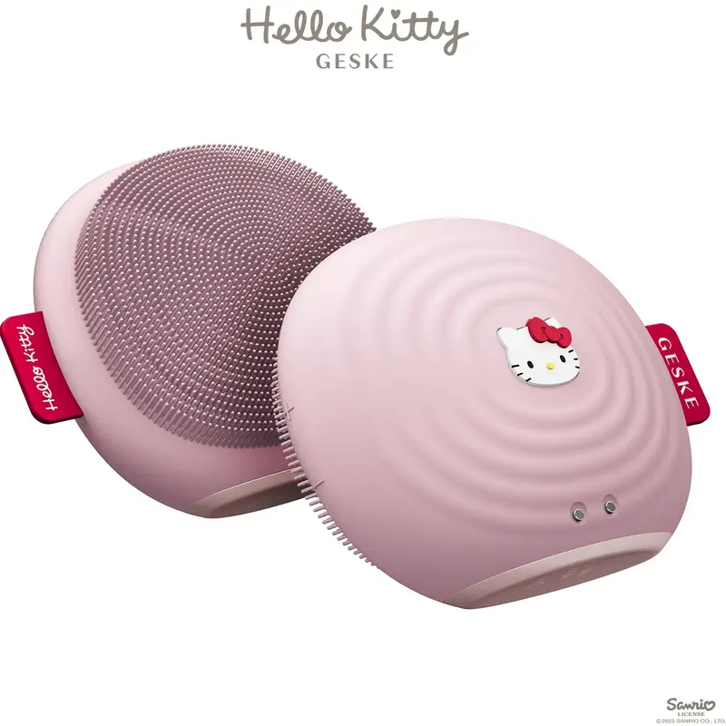 Електронна звукова щітка для обличчя Geske Sonic Facial Brush 4 в 1 by Hello Kitty Pink фото
