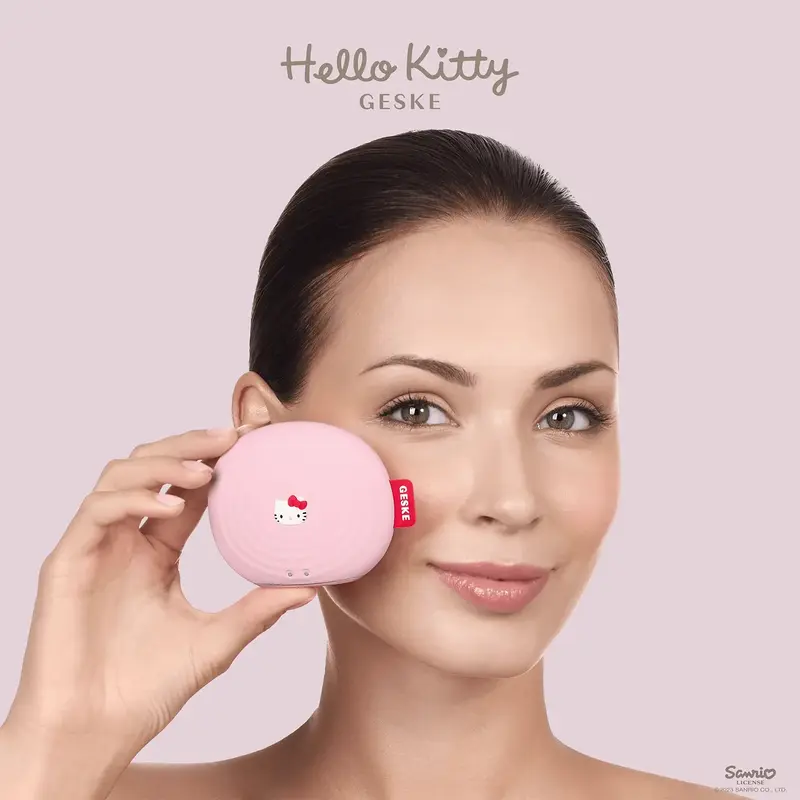 Електронна звукова щітка для обличчя Geske Sonic Facial Brush 4 в 1 by Hello Kitty Pink фото
