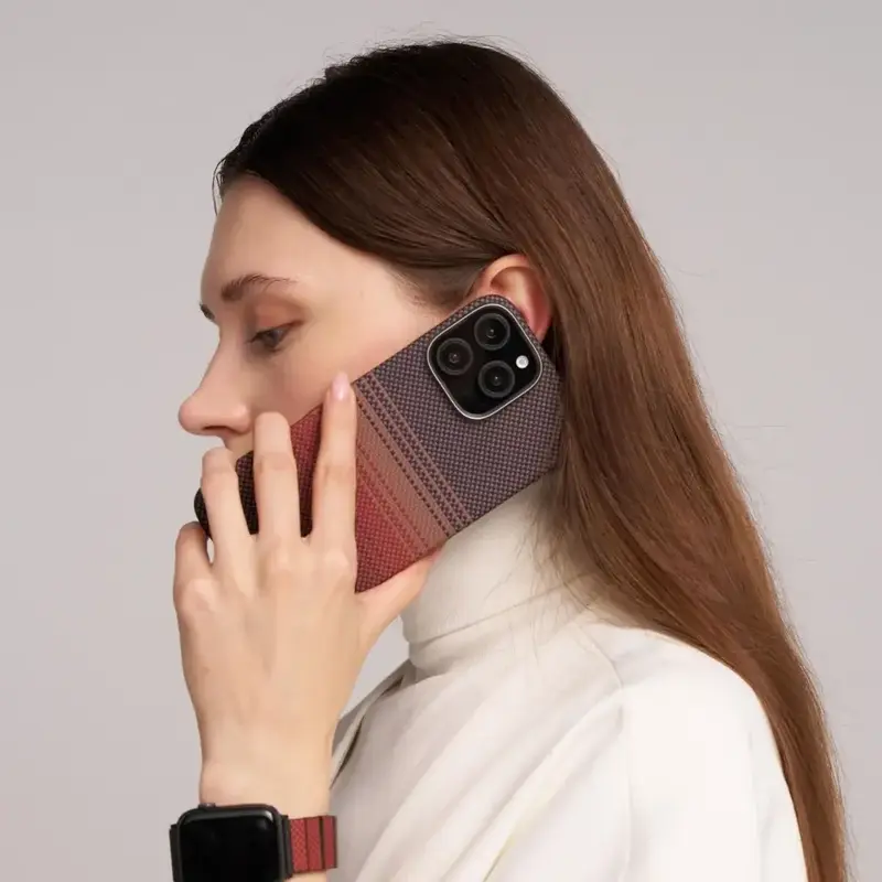 Чохол для iPhone 16 Pro Max Pitaka Tactile Woven Case Moonrise (KI1601MOM) - фото - №4