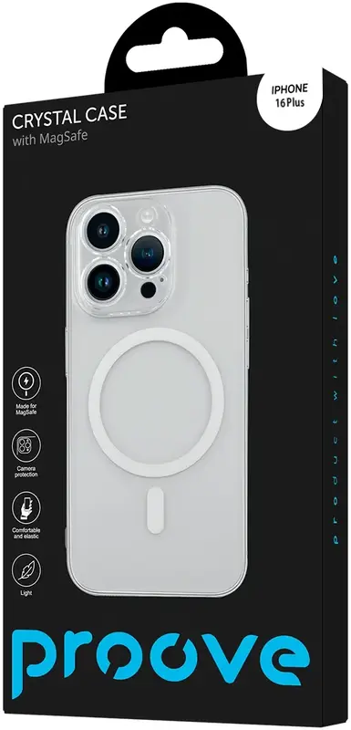 Чохол для iPhone 16 Plus Proove Crystal Case with Magnetic Ring (transparent) - фото - №1