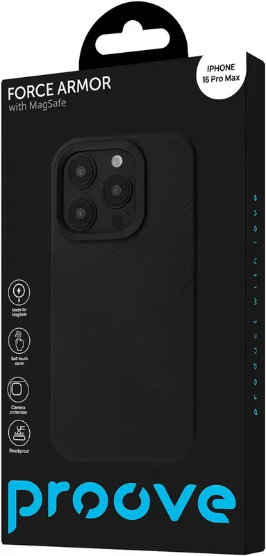 Чохол для iPhone 16 Pro Max Proove Force Armor Case with Magnetic Ring (Black) - фото - №2