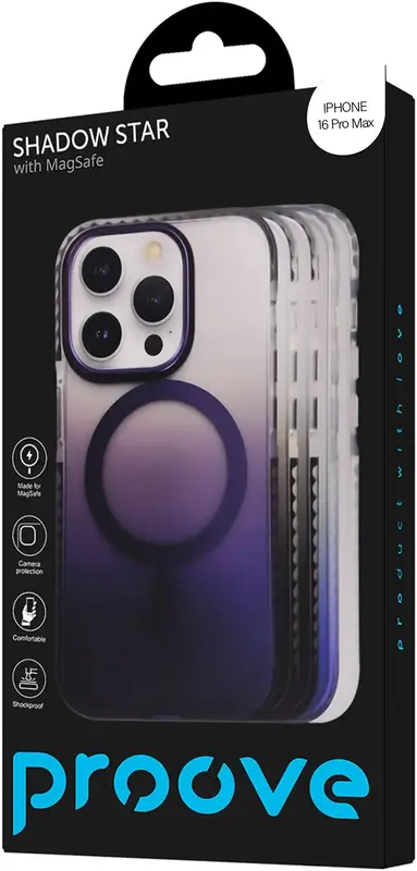 Чохол для iPhone 16 Pro Max Proove Shadow Star Case with Magnetic Ring (white) - фото - №4