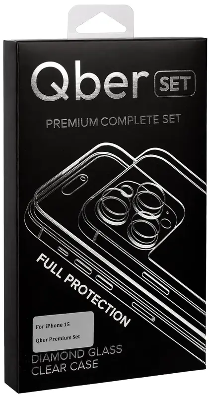 Захисний комплект для iPhone 15 Qber Premium Set MS - фото - №1