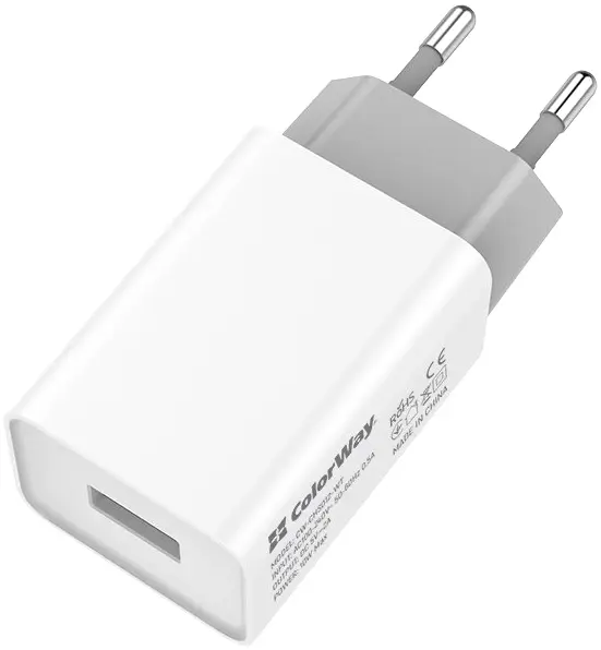 Универсальное сетевое ЗУ ColorWay 1 x USB-A 10W White (CW-CHS012-WT) фото