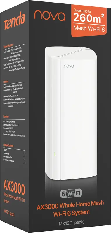 Интернет роутер Tenda WiFi-Mesh MX12 NOVA AX1800, (1шт) фото