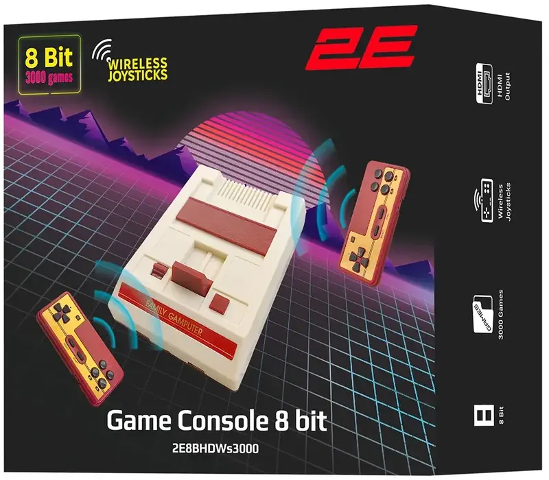 Игровая консоль 2Е 8bit HDMI (2 беспроводных геймпада, 3000 игр) фото