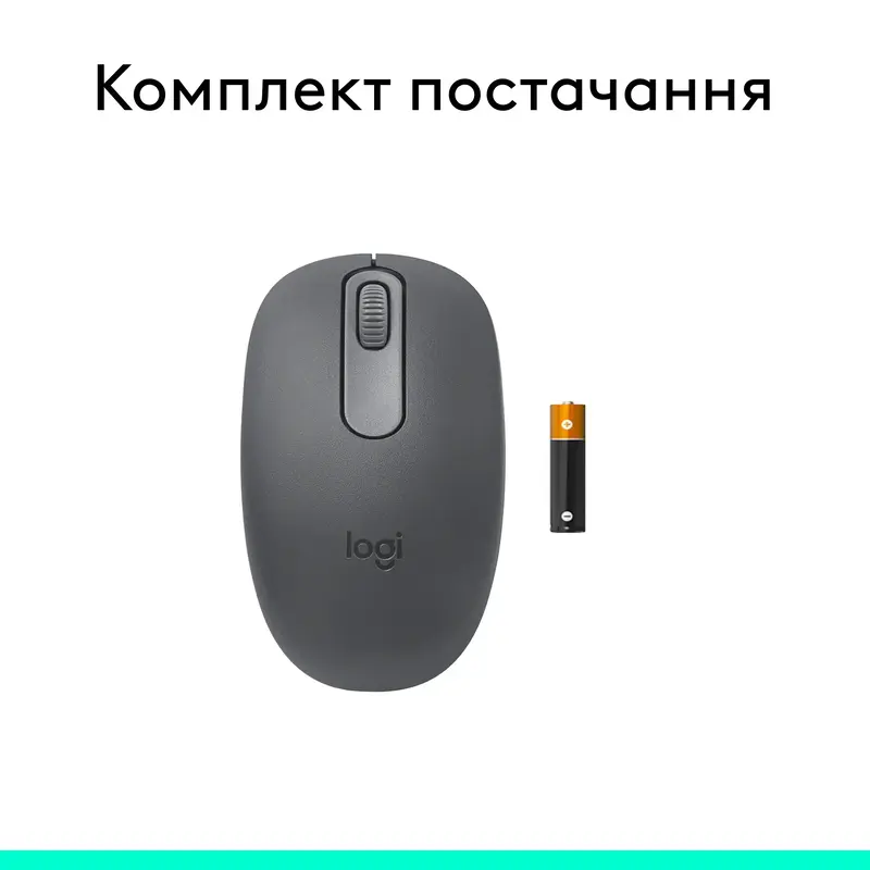 Миша Logitech бездротова (M196) Bluetooth графiтова фото