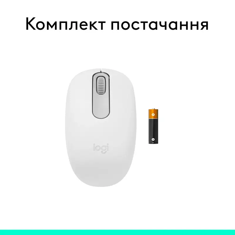 Миша Logitech бездротова (M196) Bluetooth бiла фото